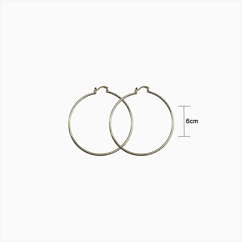 Aretes Arracadas De Oro 60mm