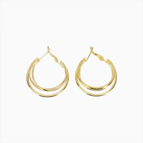 Aretes Arracadas De Oro Triple Banda