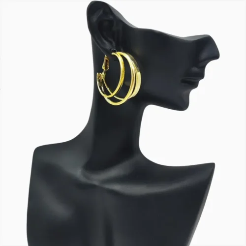 Aretes Arracadas De Oro Triple Banda