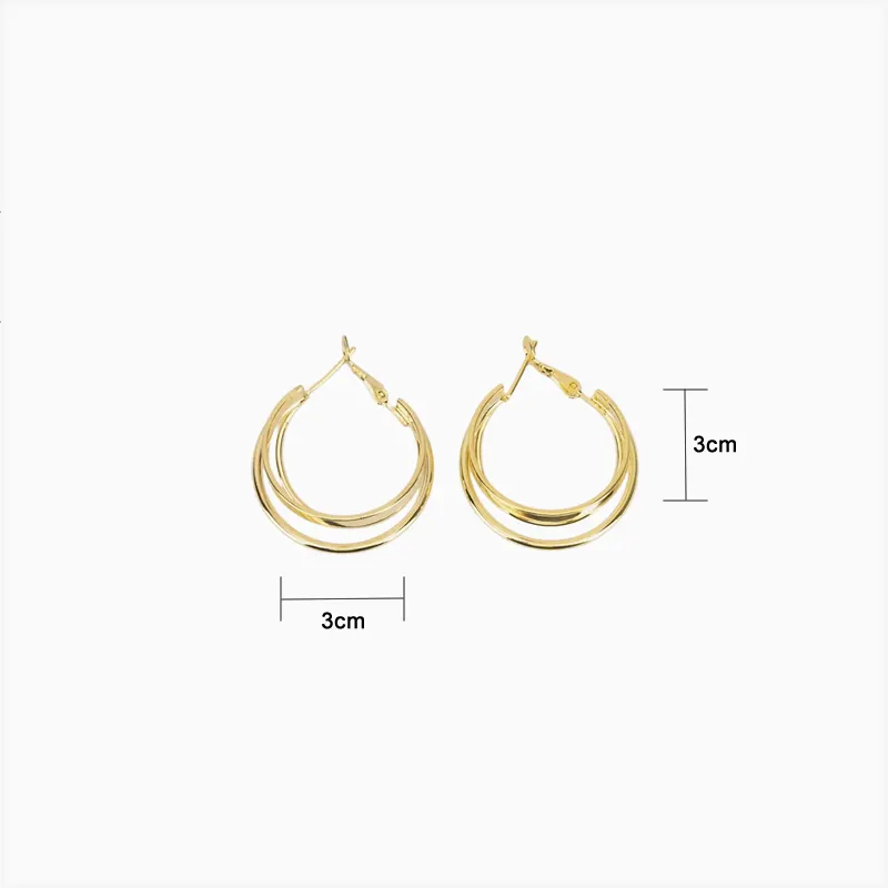 Aretes Arracadas De OroTriple Banda