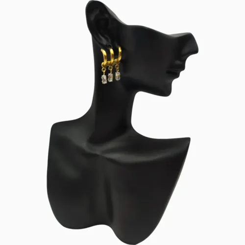 Aretes Broquel De Acero Arco Con Piedras