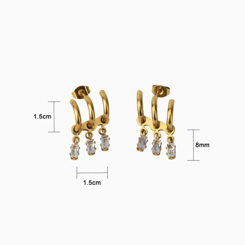 Aretes Broquel De Acero Arco Con Piedras