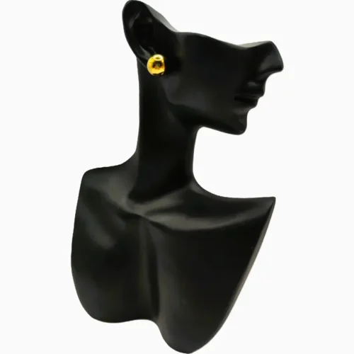 Aretes Broquel De Acero Bola Dorada 10