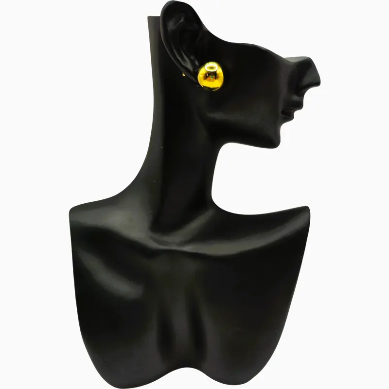 Aretes Broquel De Acero Bola Dorada 12