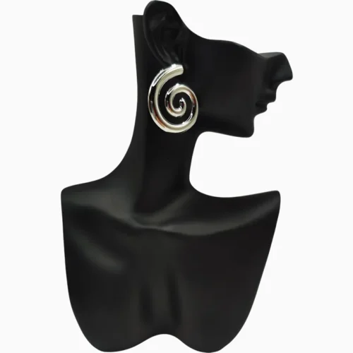 Aretes Broquel De Acero Diseño Espiral