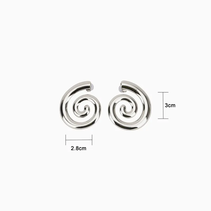 Aretes Broquel De Acero Diseño Espiral