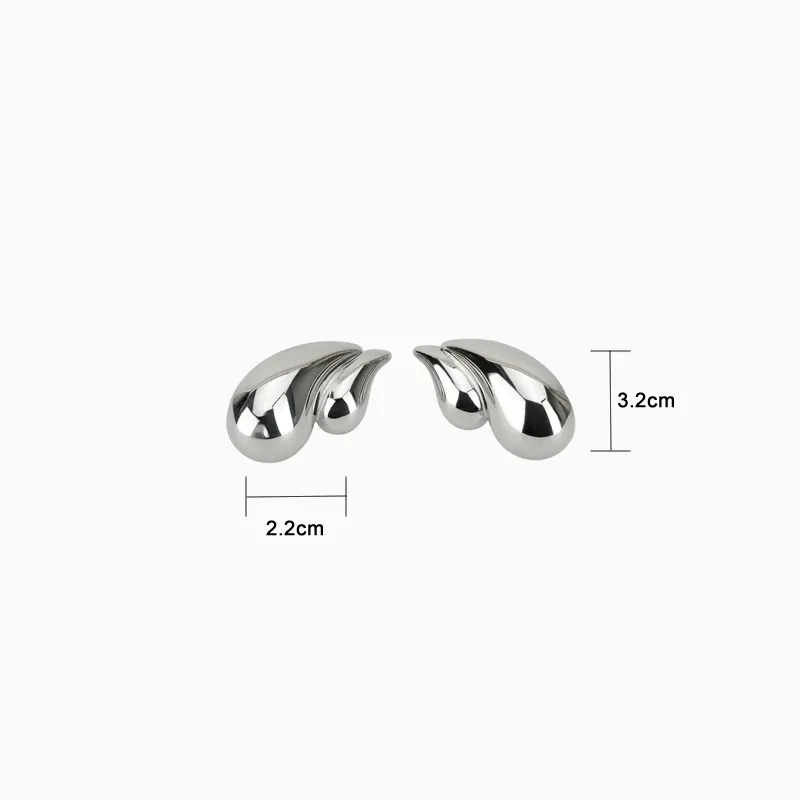 Aretes Broquel De Acero Doble Gota Aretes Broquel De Acero Doble Gota