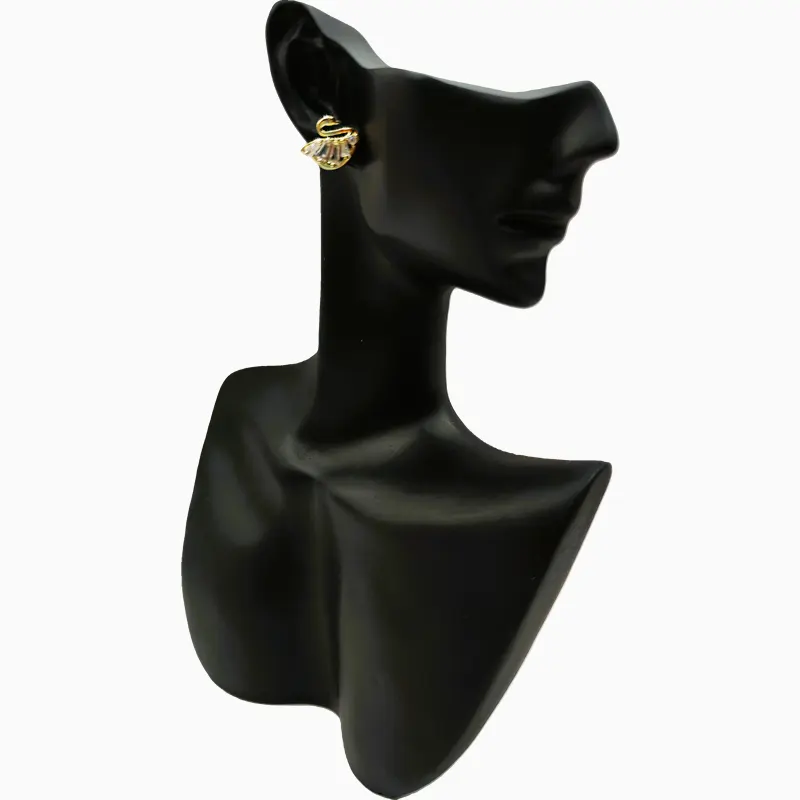 Aretes Broquel De Oro Cisne Brillante