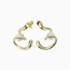 Aretes Broquel De Oro Espiral Con Perla