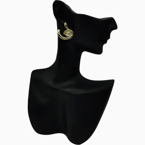 Aretes Broquel De Oro Espiral Con Perla