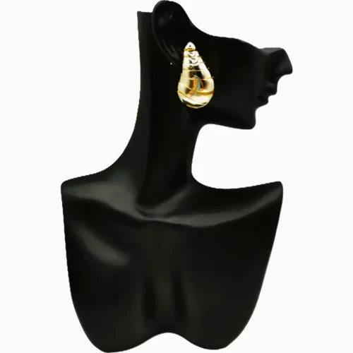Aretes Broquel De Oro Gota Cortada