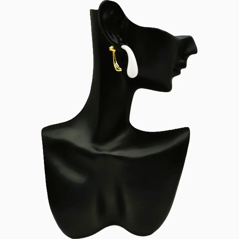 Aretes Broquel De Oro Moderno Blanco