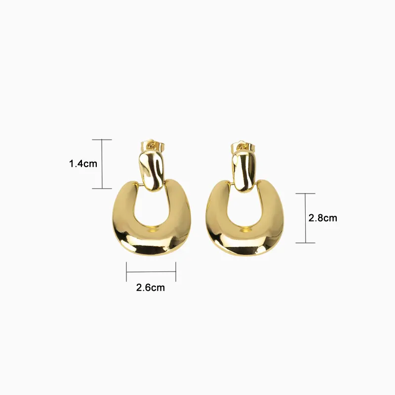 Aretes Broquel De Oro Tipo Herradura Aretes Broquel De Oro Tipo Herradura