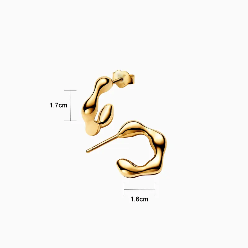 Aretes Broquel De Plata Abierto Orgánico