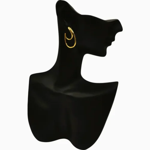 Aretes Broquel De Plata Aro Doble Orgánico