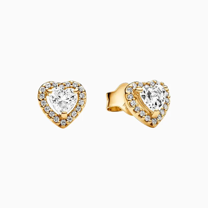 Aretes Broquel De Plata Corazón Brillante