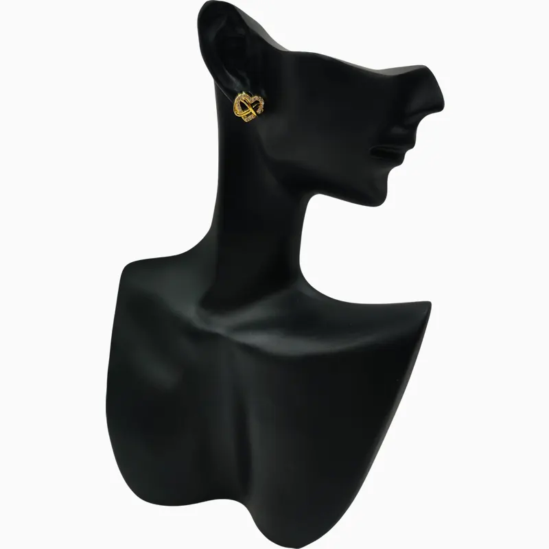 Aretes Broquel De Plata Corazón Infinito Dorado