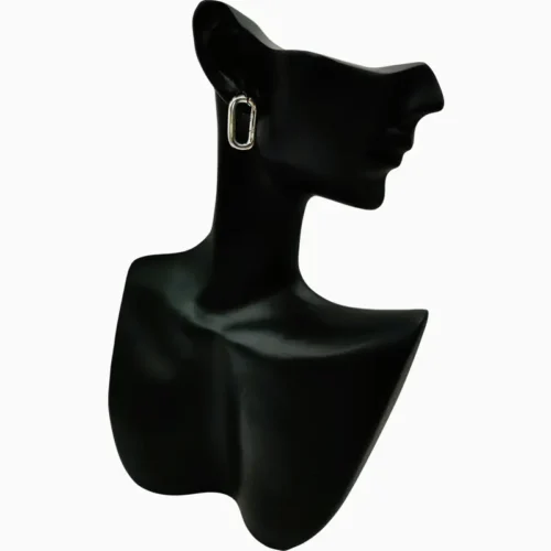 Aretes Broquel De Plata Eslabón Con Apertura