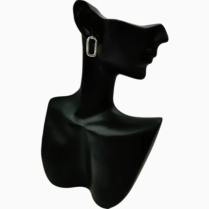 Aretes Broquel De Plata Eslabón Con Apertura