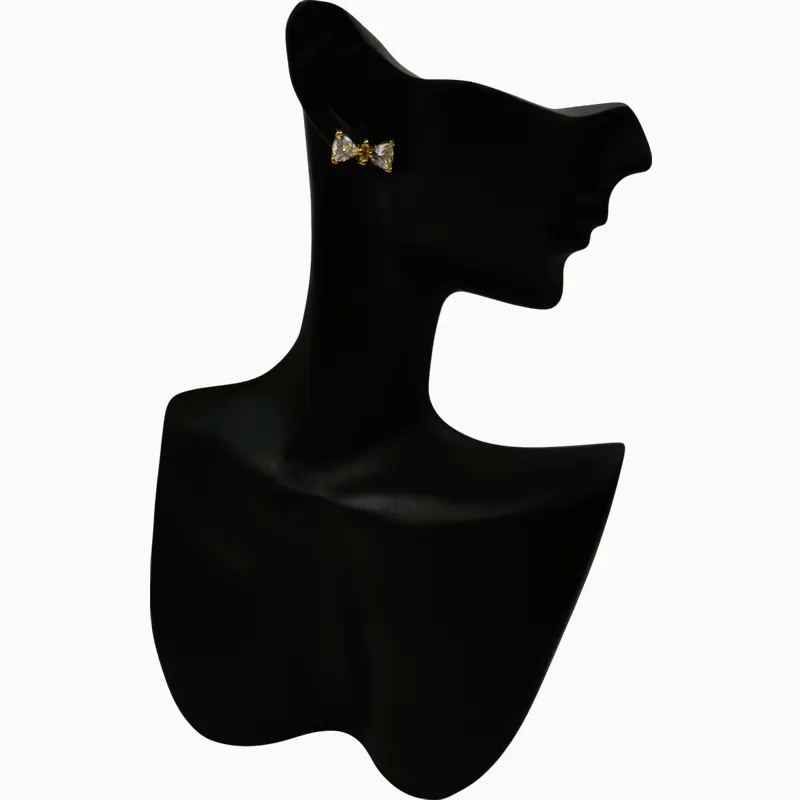 Aretes Broquel De Plata Lazo Dorado Aretes Broquel De Plata Lazo Dorado