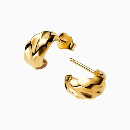 Aretes Broquel De Plata Ondas Abiertas