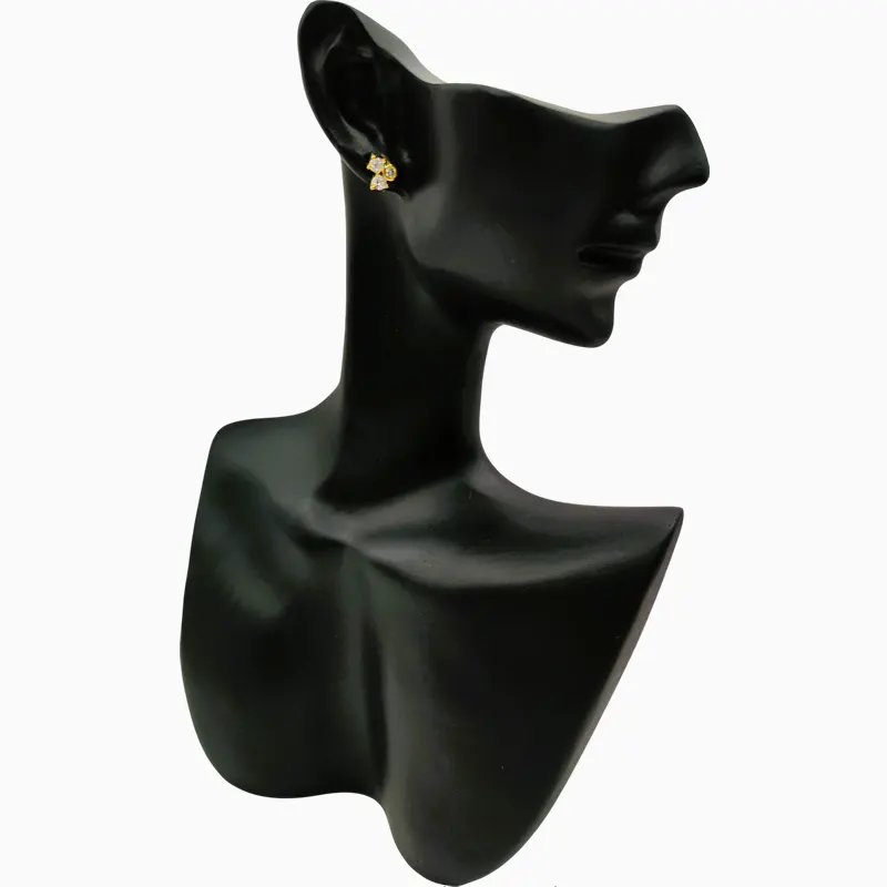 Aretes Broquel De Plata Triple Diamante