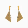 Aretes Largos De Acero Triángulo Dorado Aretes Largos De Acero Triángulo Dorado