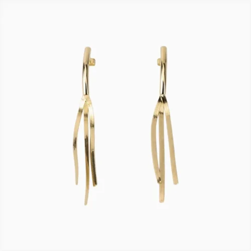 Aretes Largos De Oro Cola De Ratón