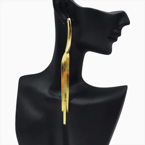 Aretes Largos De Oro Cola De Ratón