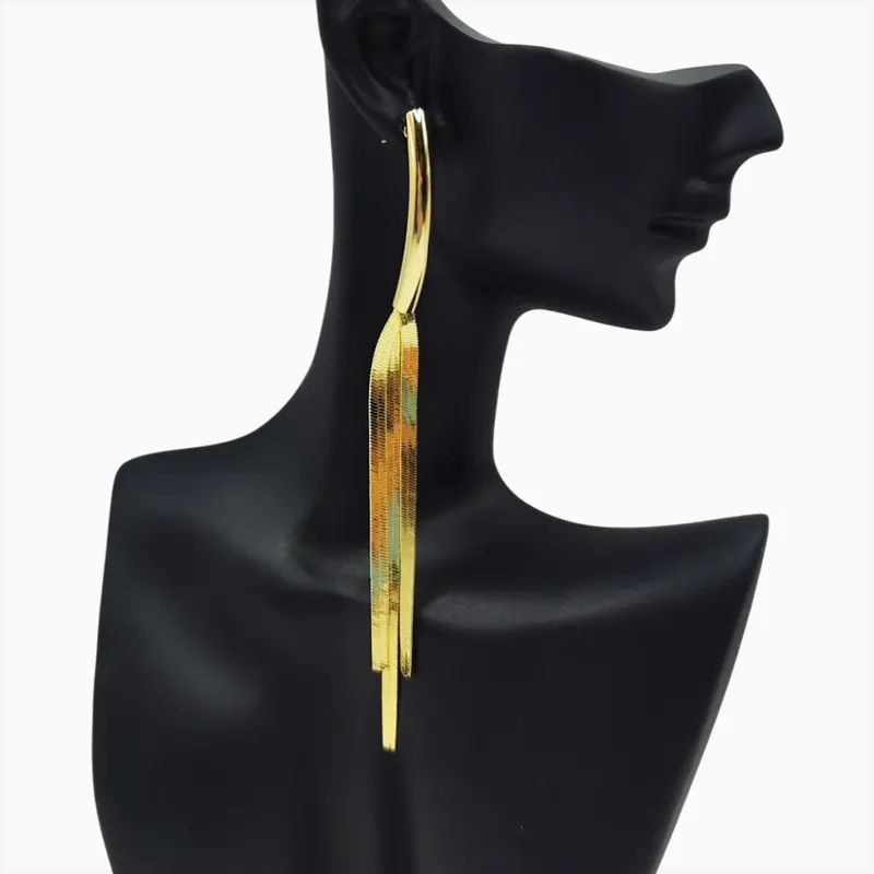 Aretes Largos De Oro Cola De Ratón