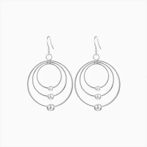 Aretes Largos De Plata Alineación Planetaria