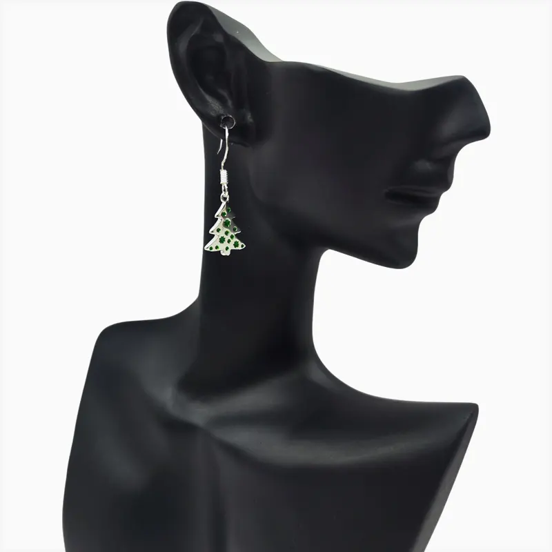 Aretes Largos De Plata Árbol Navideño Aretes Largos De Plata Árbol Navideño