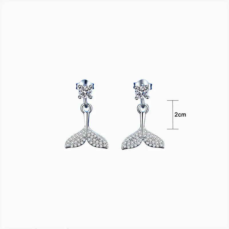 Aretes Broquel De Plata Cola De Sirena