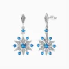 Aretes Broquel De Plata Estrella De Nieve