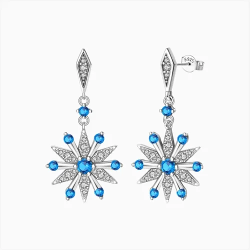 Aretes Broquel De Plata Estrella De Nieve
