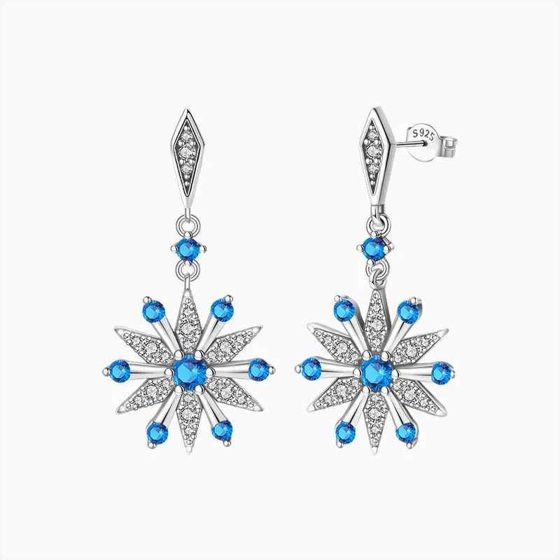 Aretes Broquel De Plata Estrella De Nieve