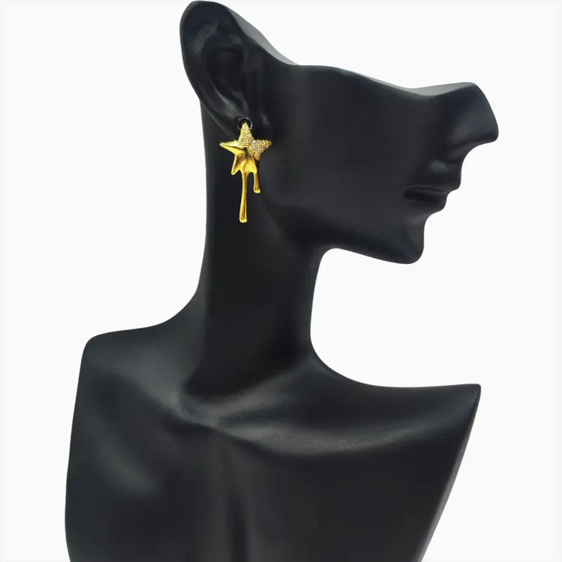 Aretes Broquel De Plata Estrella Derretida