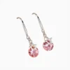 Aretes Largos De Plata Estrella Rosa