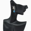 Aretes Broquel De Plata Gota De Nieve