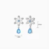 Aretes Broquel De Plata Gota De Nieve