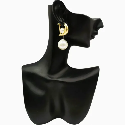 Aretes Huggies De Oro Con Perlas