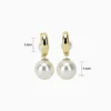 Aretes Huggies De Oro Con Perlas