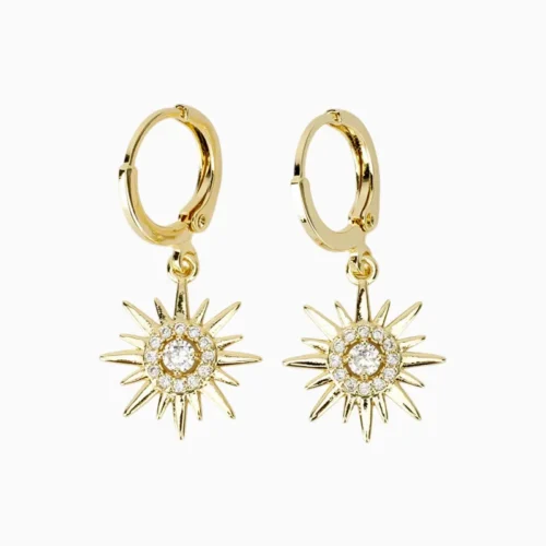 Aretes Huggies De Oro Sol Brillante