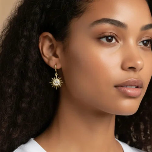 Aretes Huggies De Oro Sol Brillante