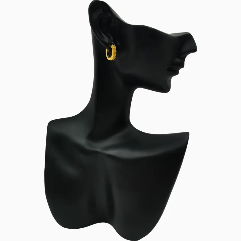 Aretes Huggies De Plata Abrazo Amarillo Aretes Huggies De Plata Abrazo Amarillo