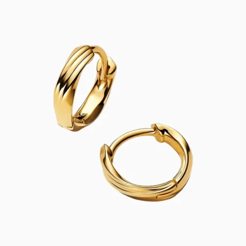 Aretes Huggies De Plata Abrazo Entrelazado