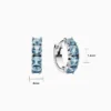 Aretes Huggies De Plata Aro Azul
