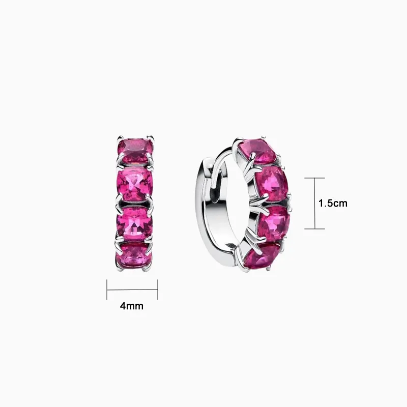 Aretes Huggies De Plata Aro Rosa