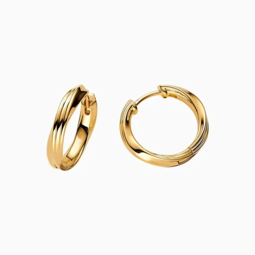 Aretes Huggies De Plata Aros Entrelazados