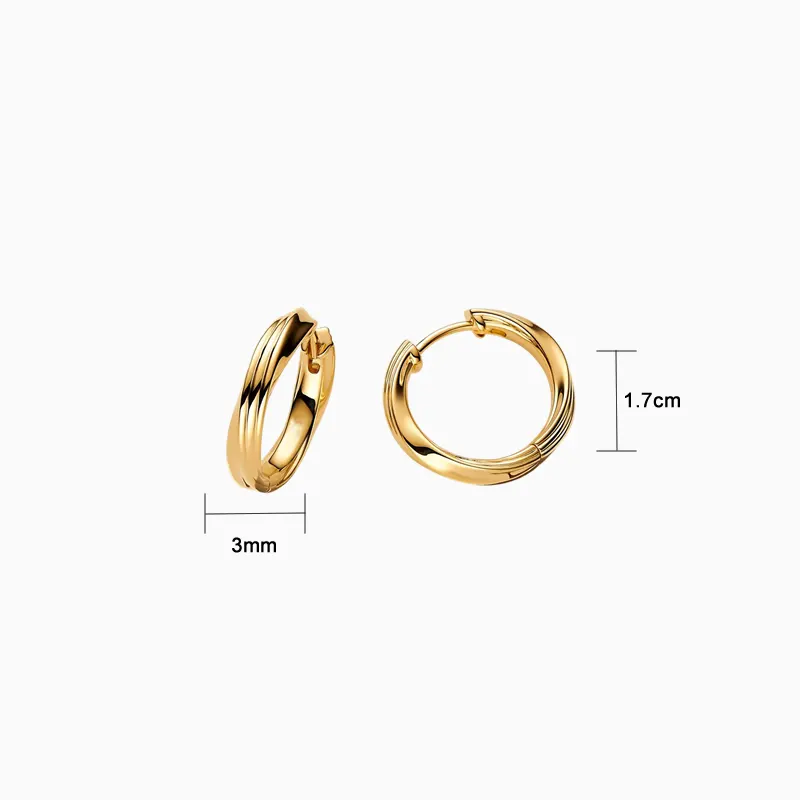 Aretes Huggies De Plata Aros Entrelazados